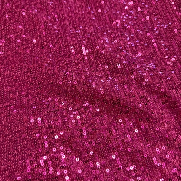 HOT Pink Sequin One-Shoulder Top - Picture 6 of 6